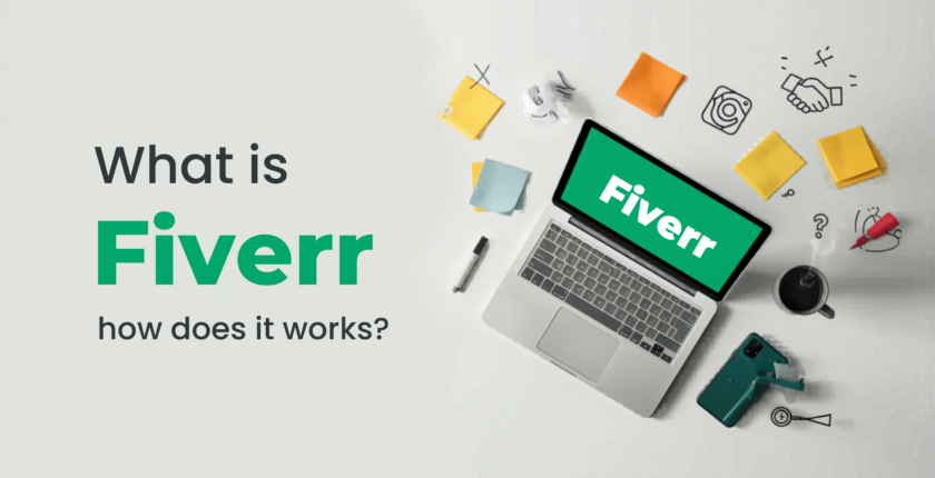 Freelance Workspace Highlighting Fiverrs Digital Presence