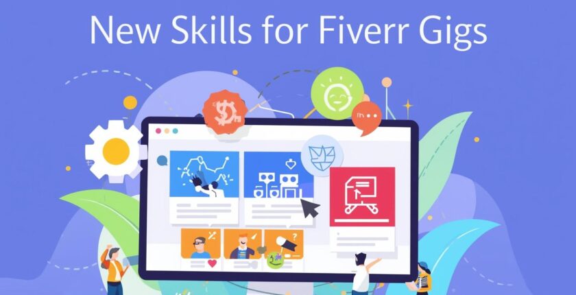Create a best blog banner image on this Topic Free Online Resources to Learn New Skills for Fiverr Gigs
