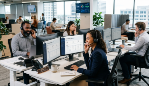 A professional team working