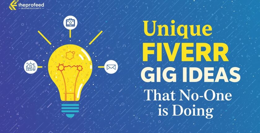 create a best blog banner image on this Topic Unique Fiverr Gig Ideas That No One Is Doing