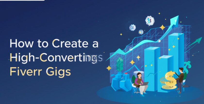 create a prooffesional banner image for blogpost on this topic How to Create a High Converting Fiverr Gig